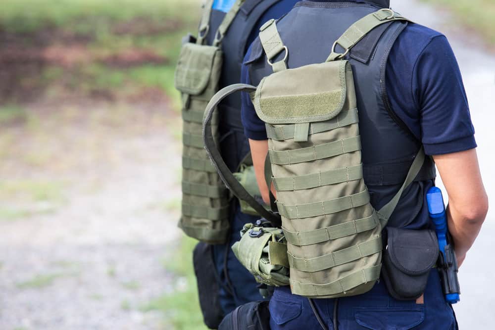 closeup of tactical hydration bladder