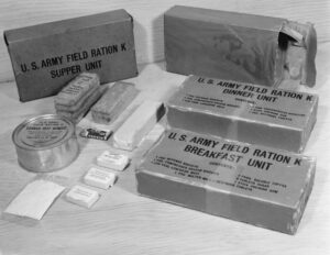 army military food rations on display