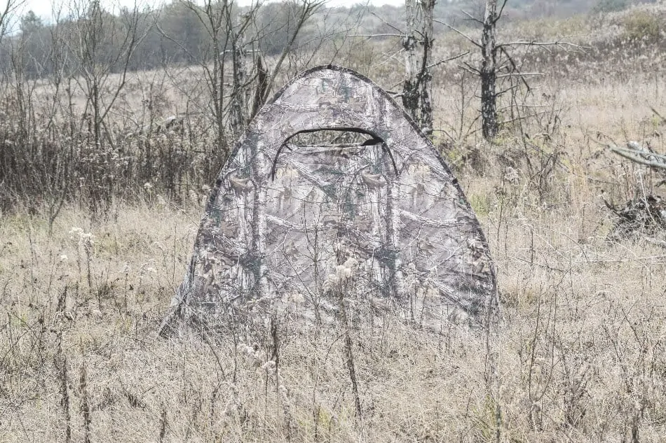 camouflage hunting blind outdoors