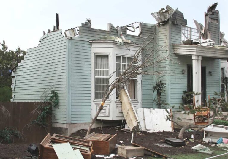 house damaged from natural disaster is no longer livable